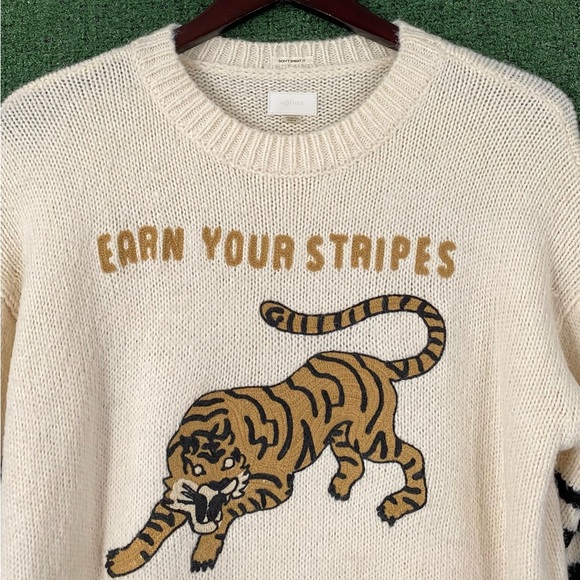 MOTHER Earn Your Stripes Tiger Knit Sweater Women’s Size XS - Picture 2 of 7